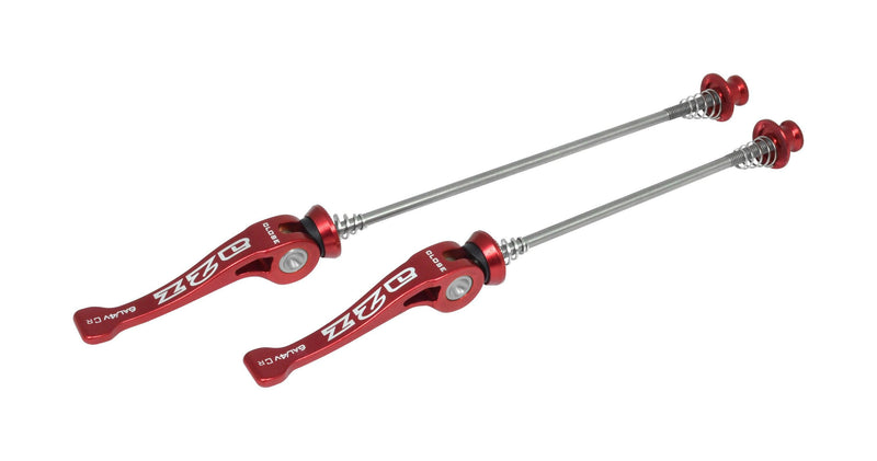 Load image into Gallery viewer, A2Z Chromoly (CroMo) Bicycle Quick Release Front &amp; Rear Skewer Set - Red
