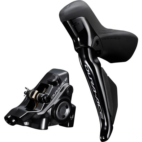 Shimano Dura-Ace ST-R9271 hydraulic disc; Di2 E-tube STI set; flat mount calliper; left rear