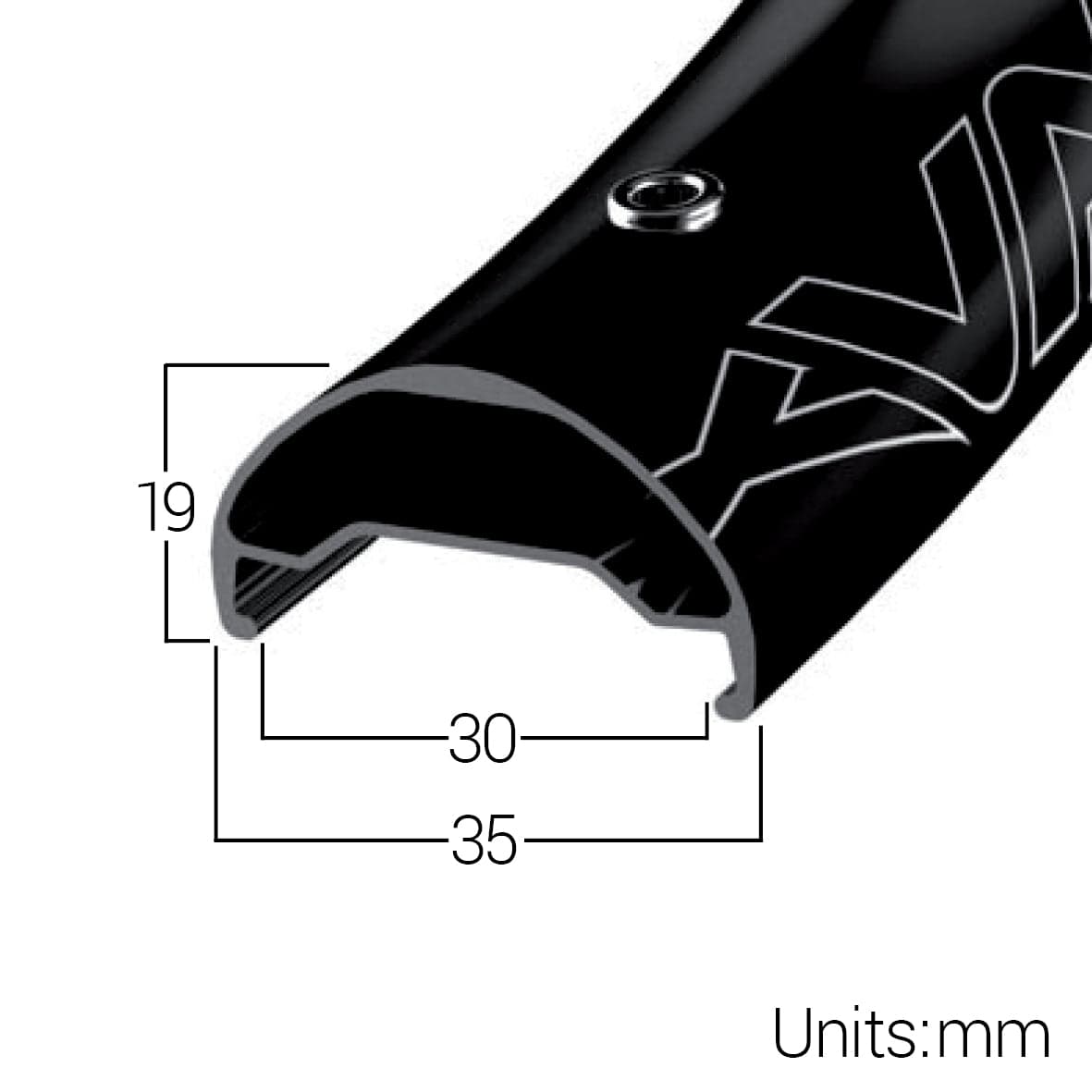 Halo Vapour 35 Rim - 26" Stealth Black 32H