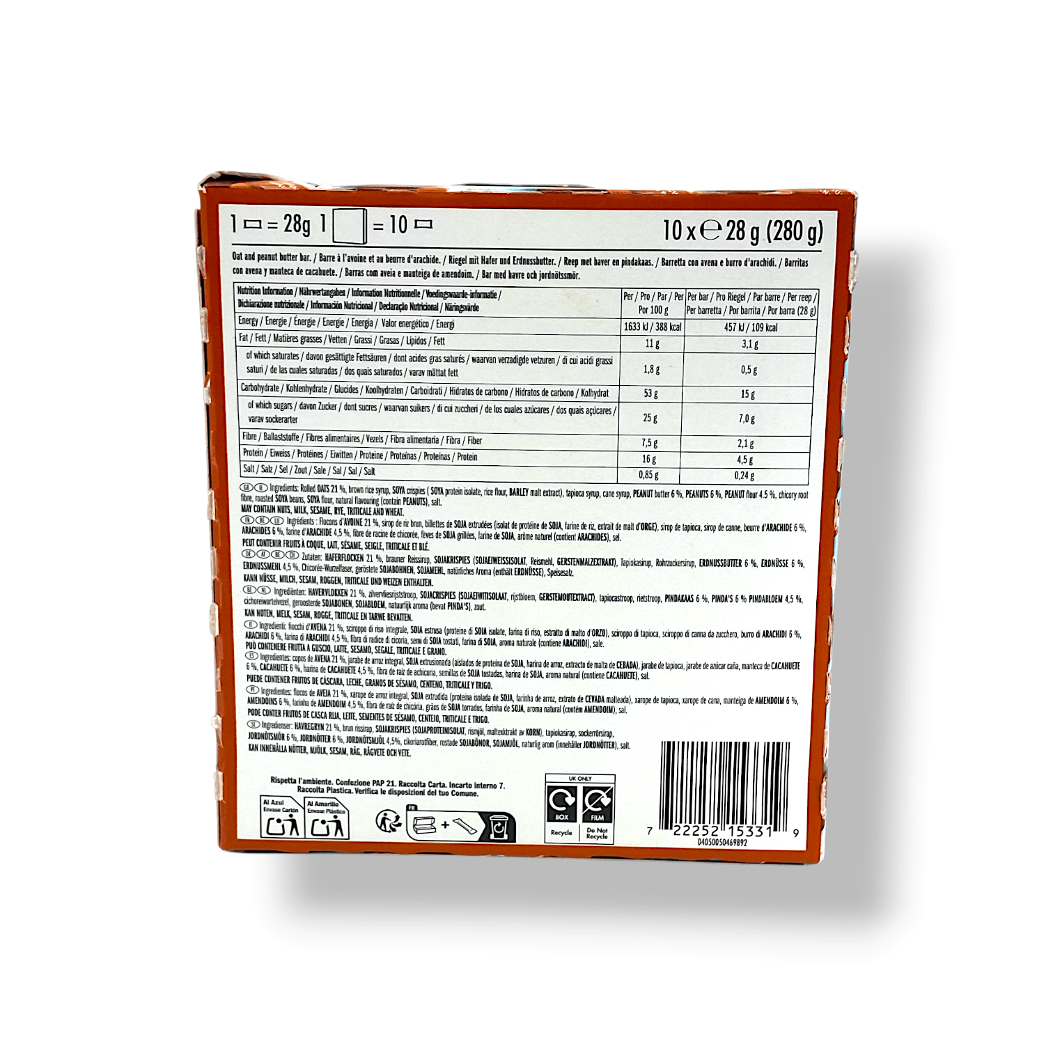 Clif Bar Mini Crunchy Peanut Butter 10 Pack 70% Organic