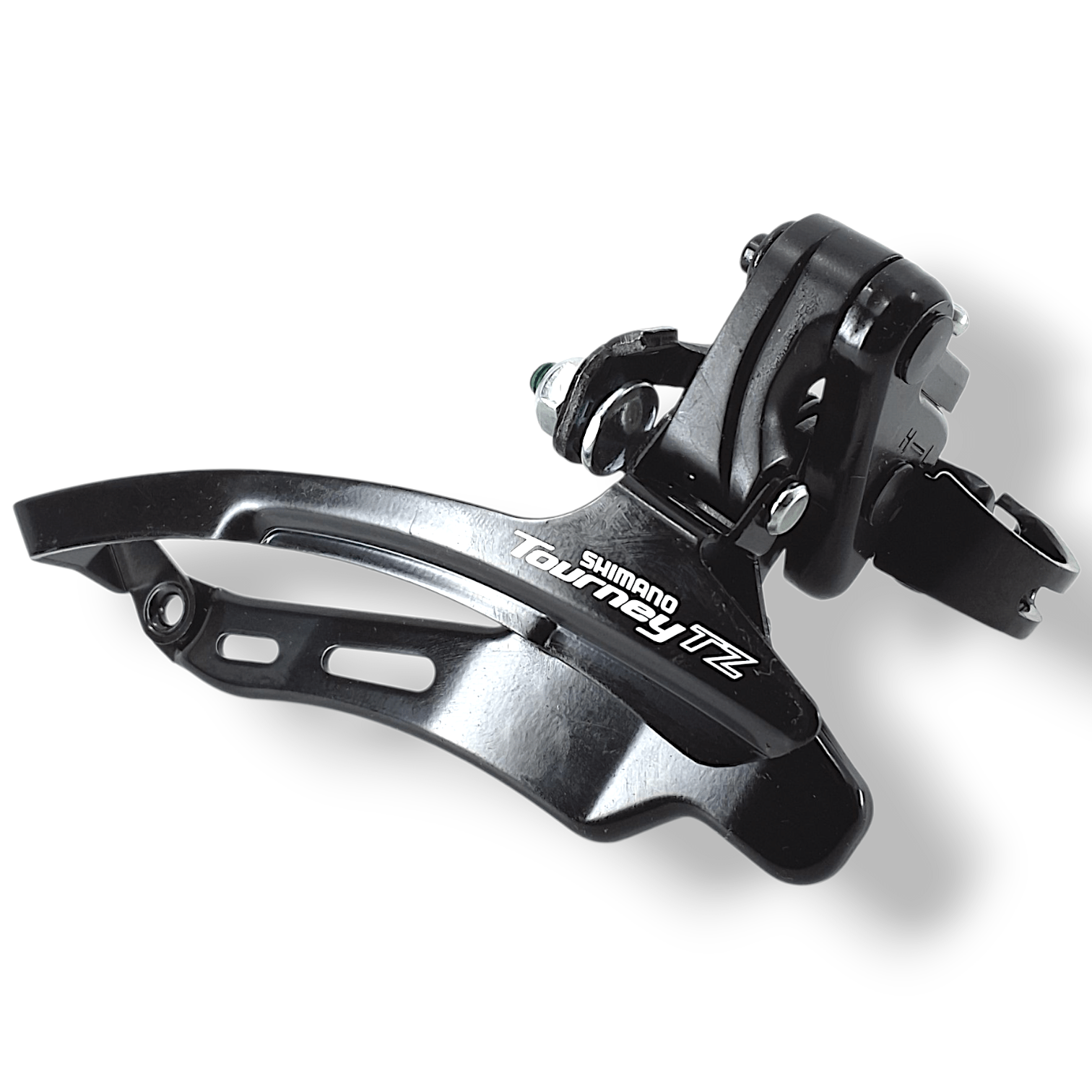 Shimano Tourney / TY FD-TZ510 6-speed MTB front derailleur; down swing; top pull; 31.8mm; 66-69; 48T