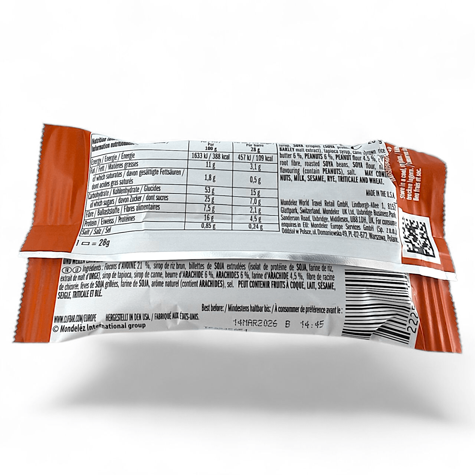 Clif Bar Mini Crunchy Peanut Butter 10 Pack 70% Organic