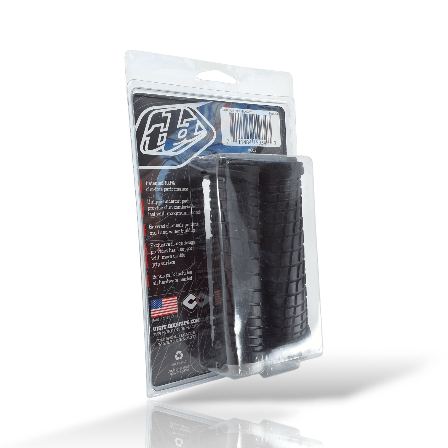 ODI Troy Lee Designs Lock On Grips 130mm - Black / Grey