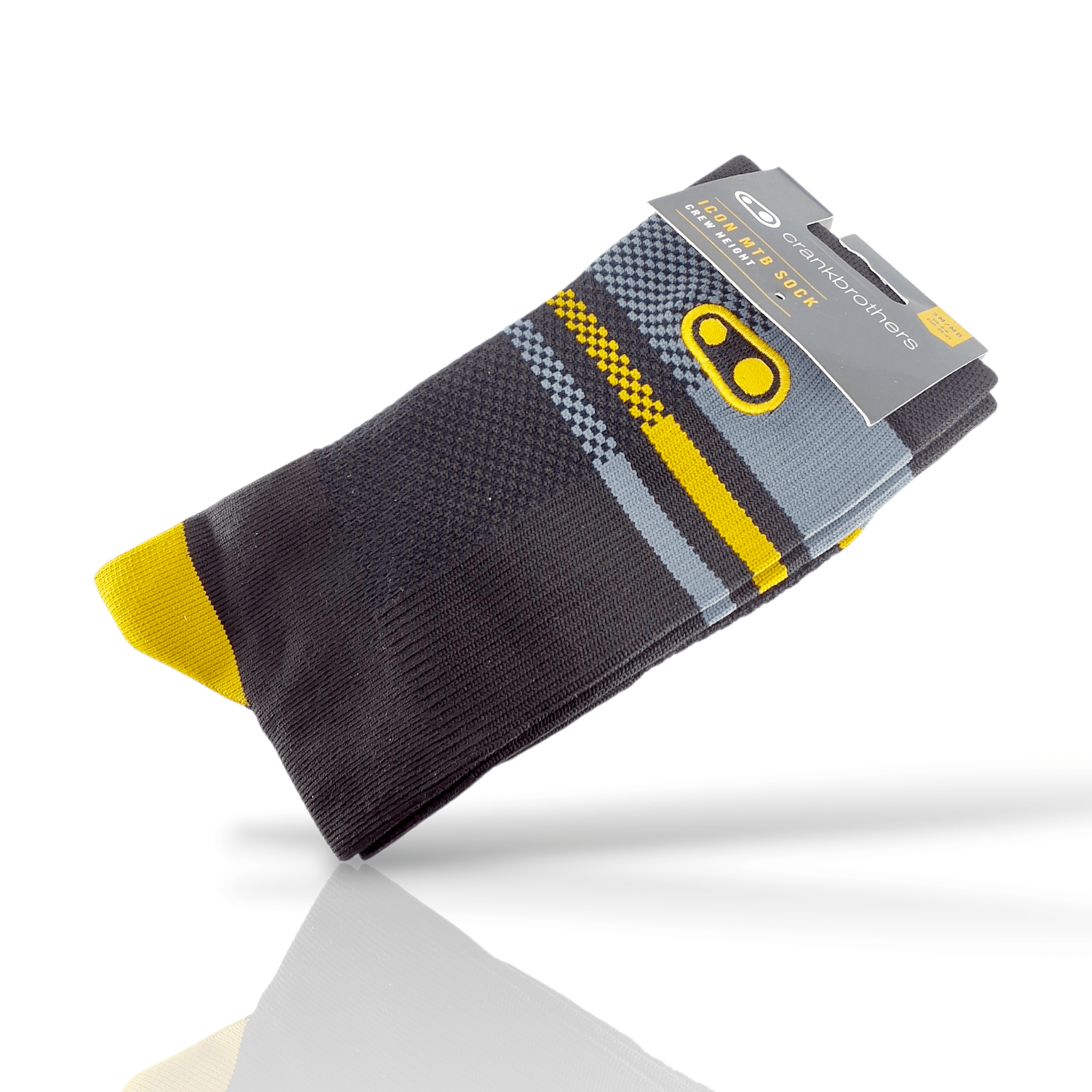 Crankbrothers Icon Socks - Black/Gold - Small/Medium