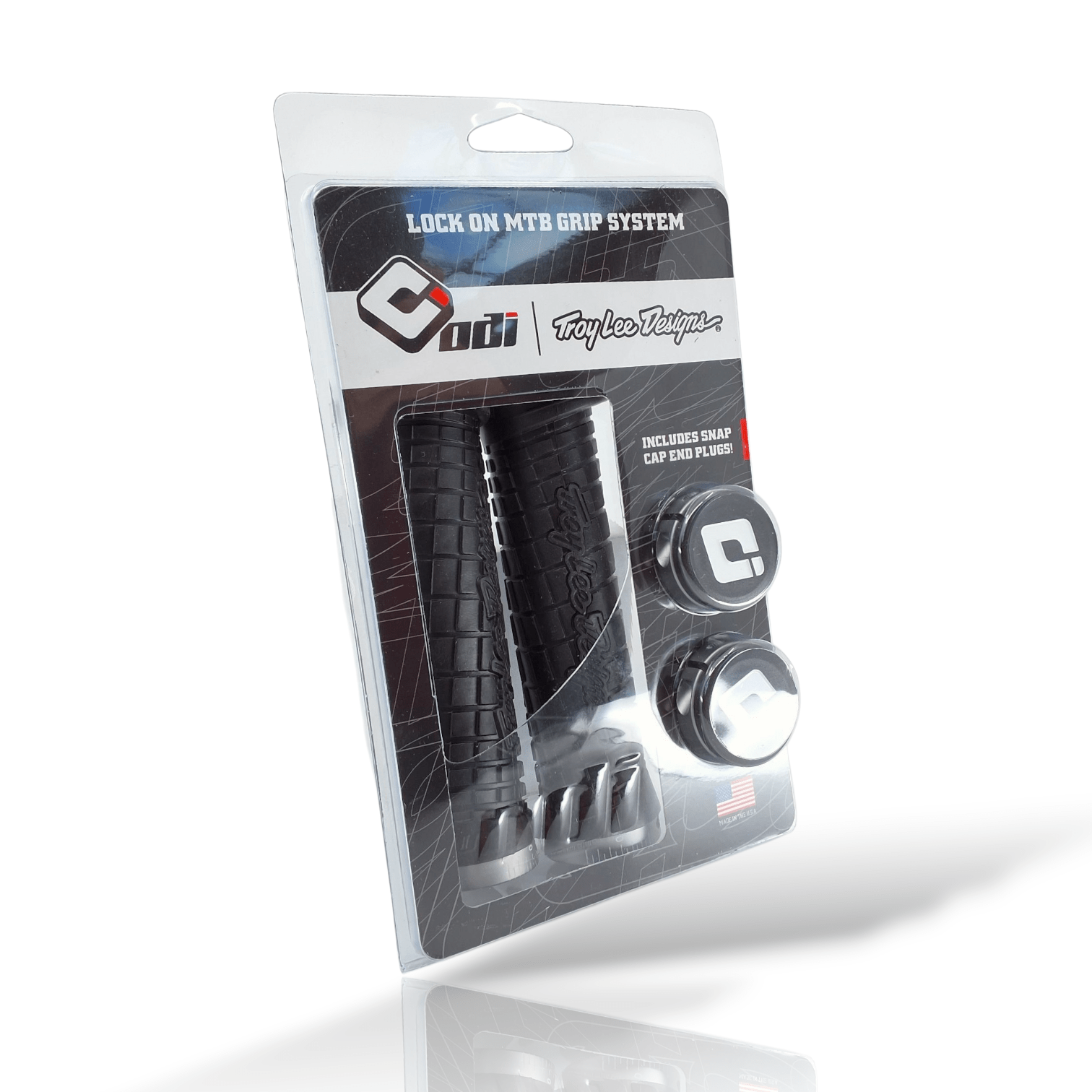 ODI Troy Lee Designs Lock On Grips 130mm - Black / Grey