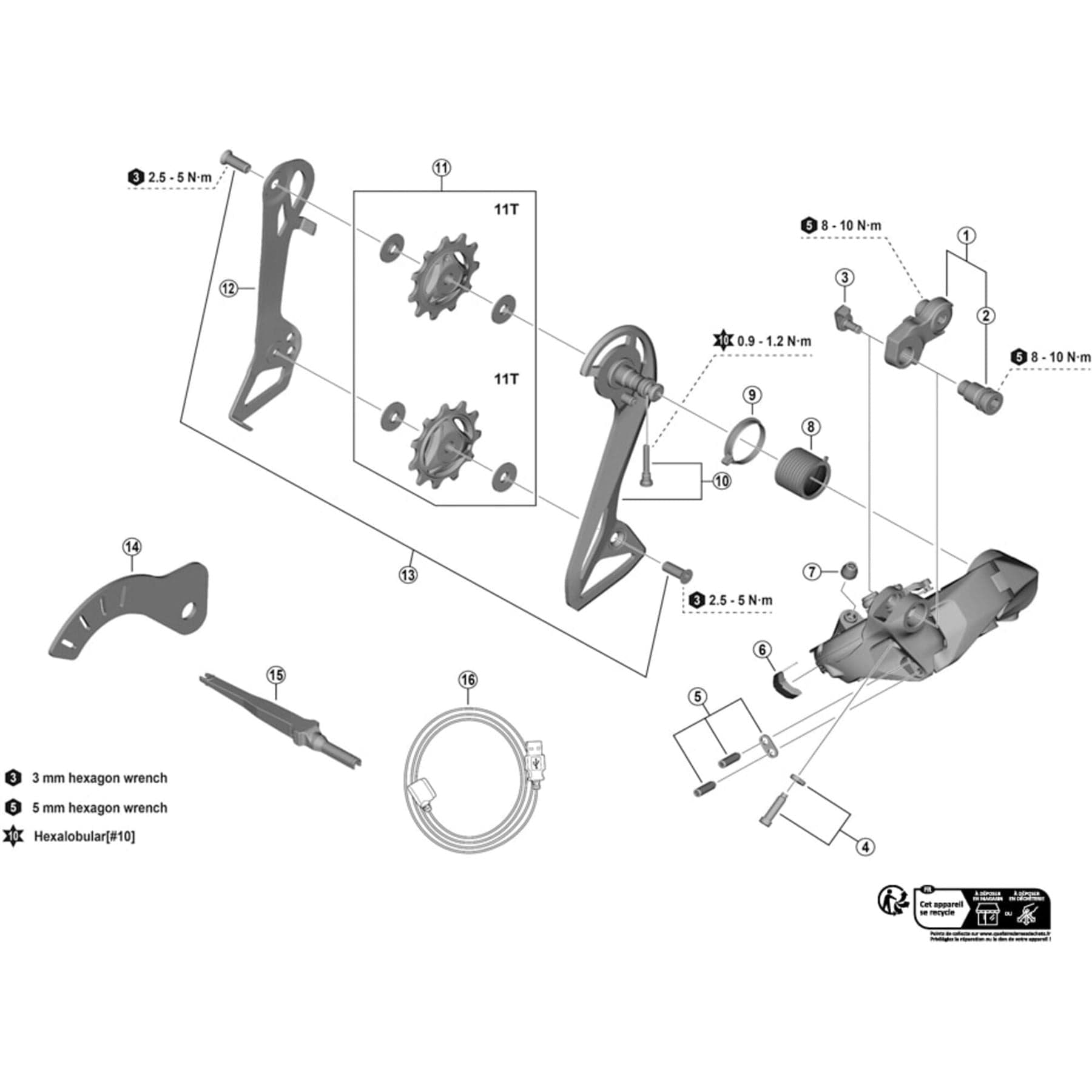 Shimano Spares RD-R9250 guide wheel adjustment gauge