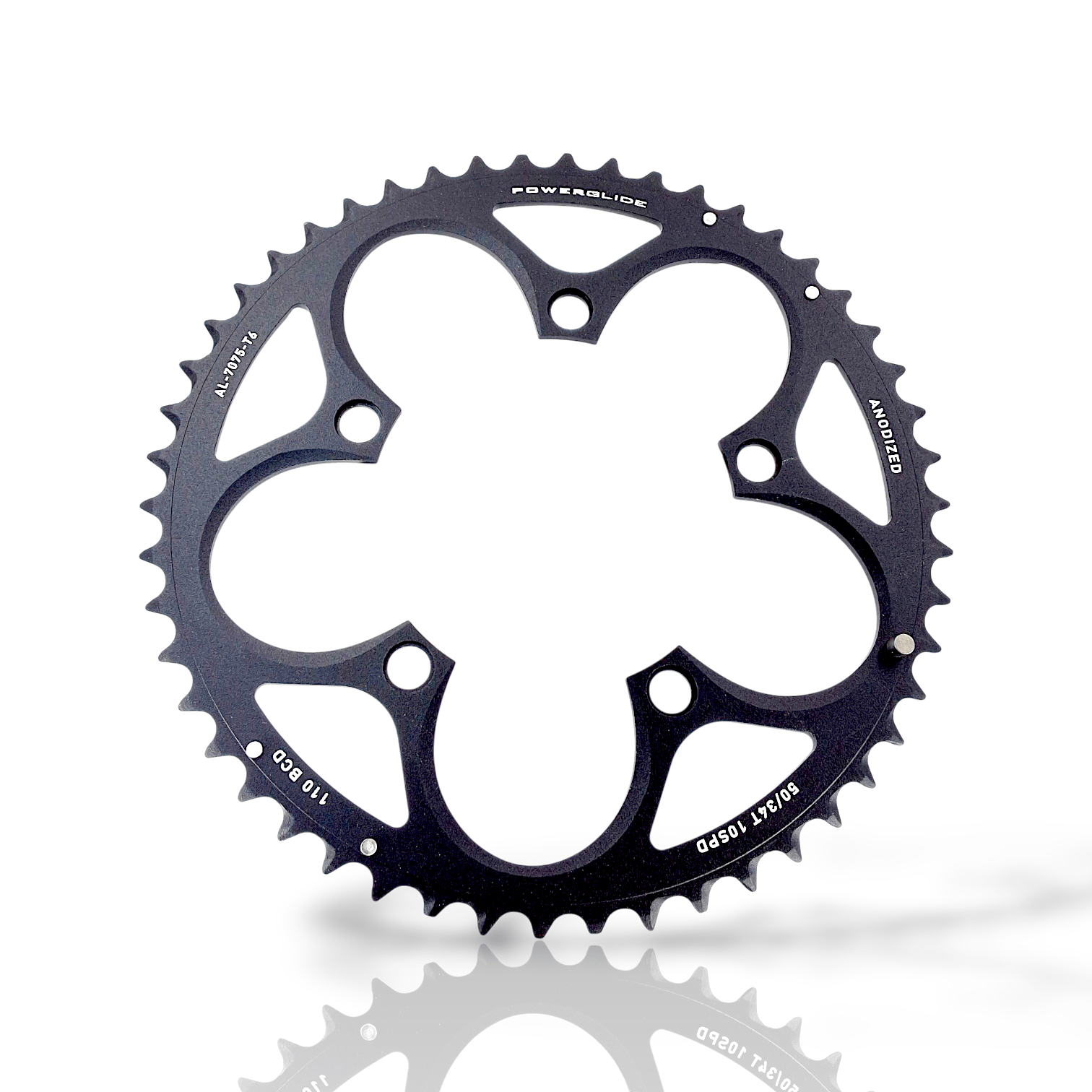 Sram Spare - Chain Ring Road 50T 110 B V2 Aluminium 4Mm Black (50-34): Black 50T