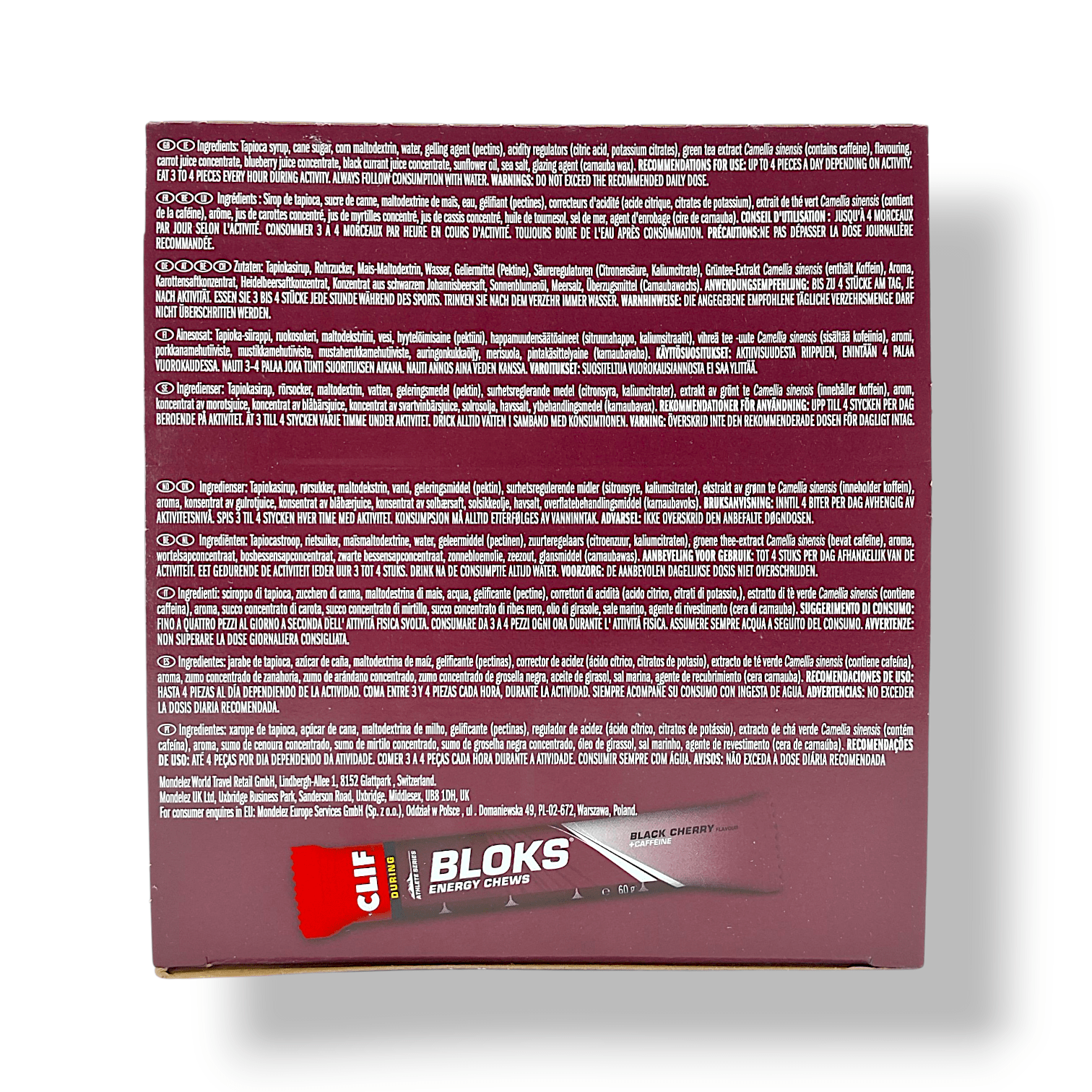 Clif Blok Energy Chews Black Cherry 18 Pack