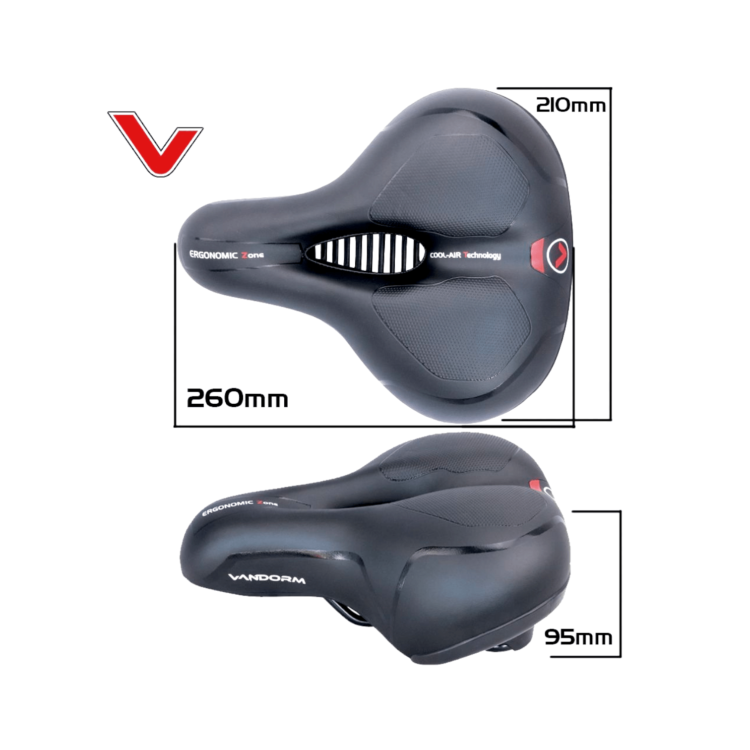 Vandorm Comfort High Elastic Foam Mountain Hybrid Bike Saddle