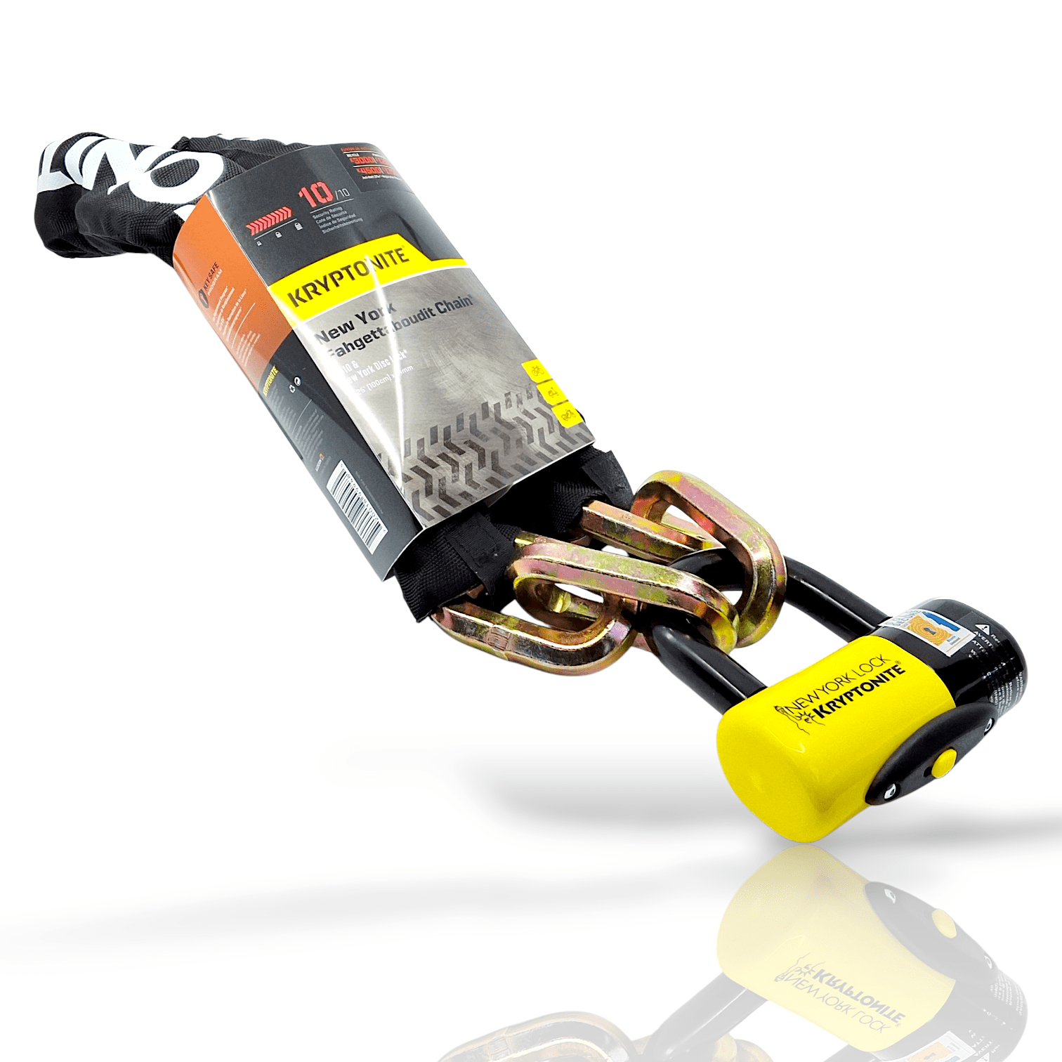 Kryptonite New York Fahgettaboudit Chain 14mmX100cm And NY Disc Lock Sold Secure Diamond