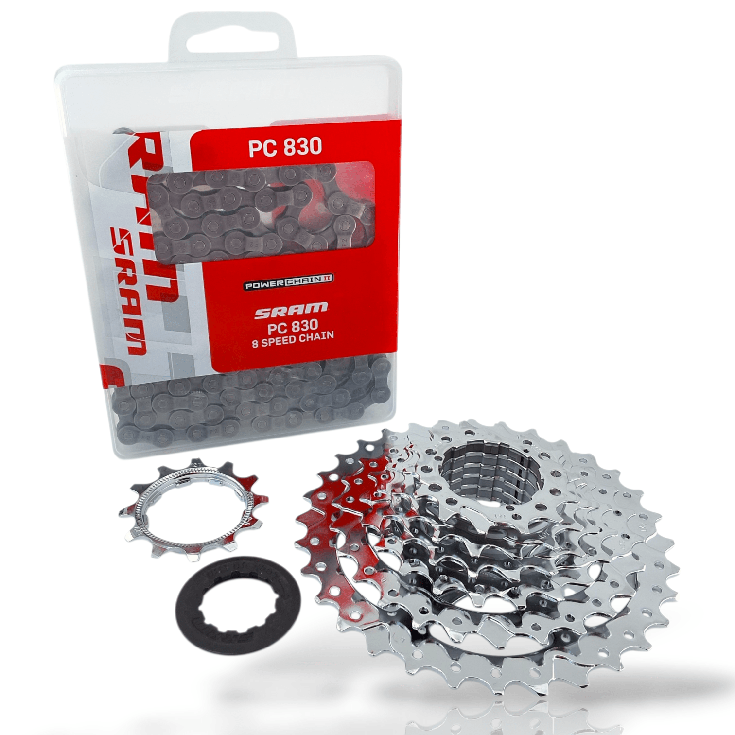 Sram Powerpack Pg-730 Cassette/PC-830 Chain 7 Speed 12-32T Works - 7 speed - Grey