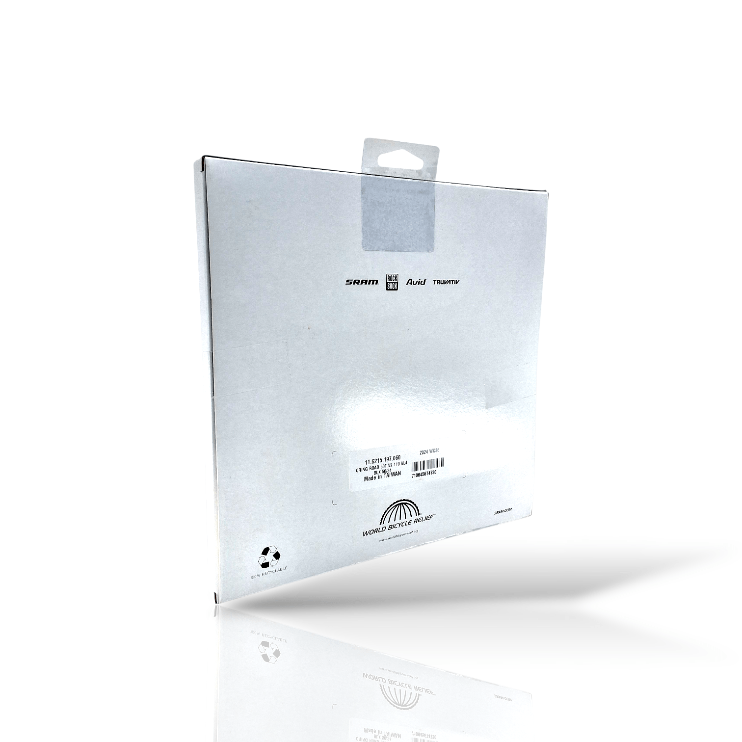 Sram Spare - Chain Ring Road 50T 110 B V2 Aluminium 4Mm Black (50-34): Black 50T