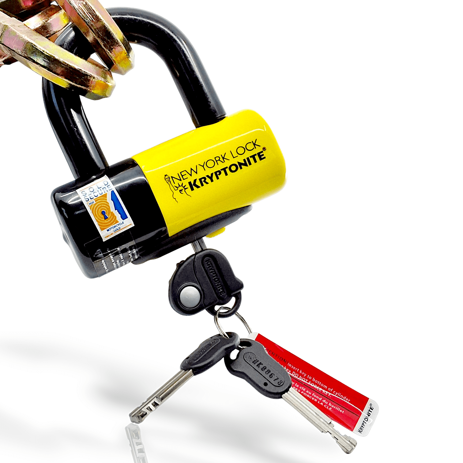 Kryptonite New York Fahgettaboudit Chain 14mmX100cm And NY Disc Lock Sold Secure Diamond