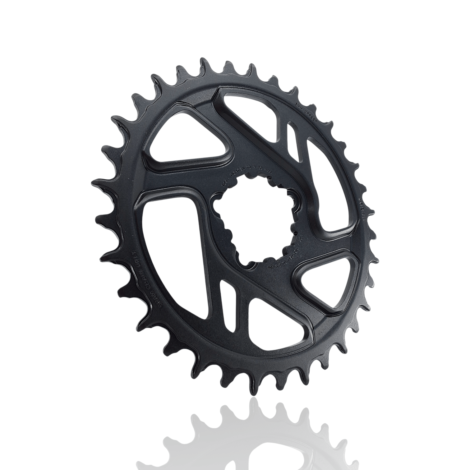 Sram Chain Ring X-Sync 2 Direct Mount 3Mm Offset Boost Cold Forged Aluminum: Black