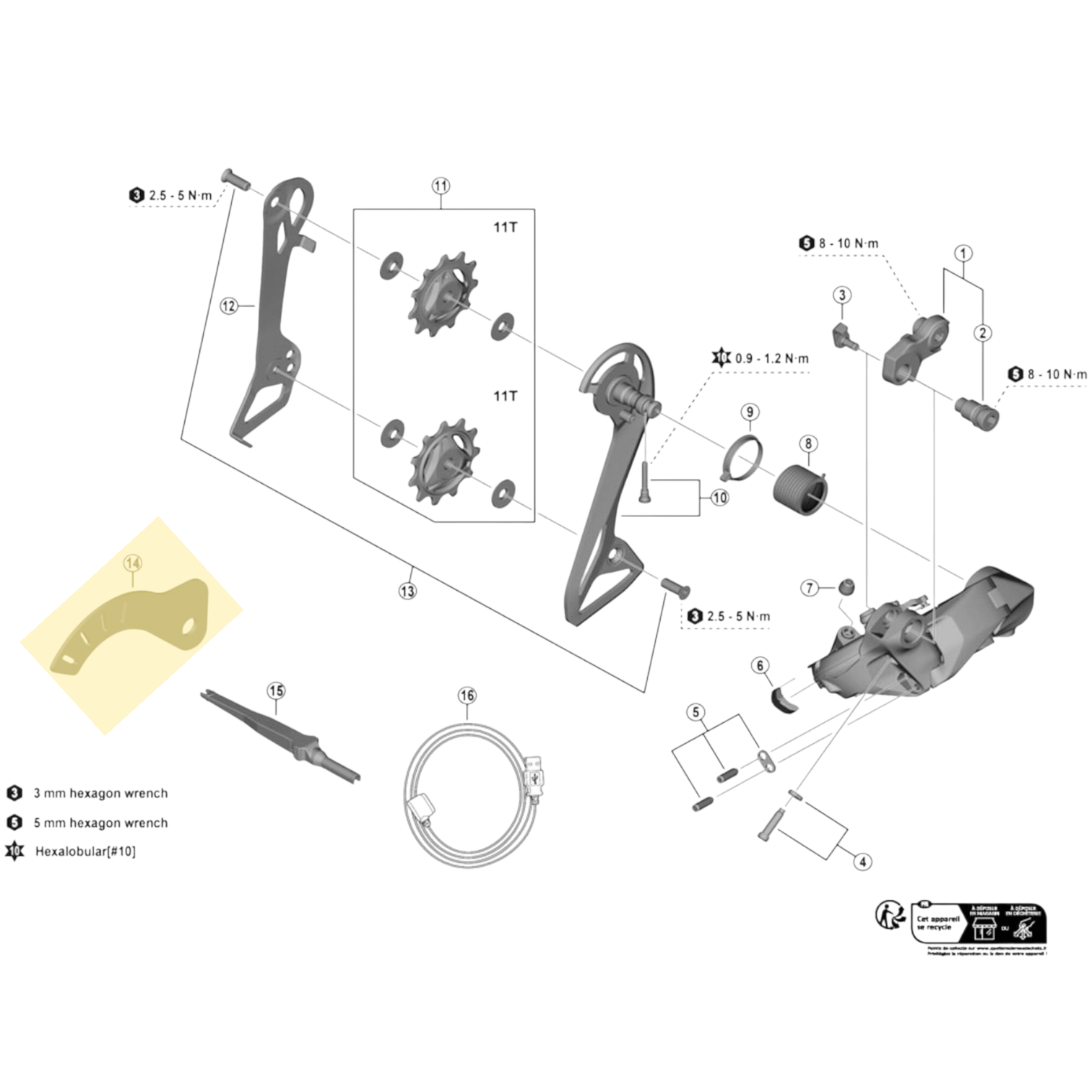 Shimano Spares RD-R9250 guide wheel adjustment gauge
