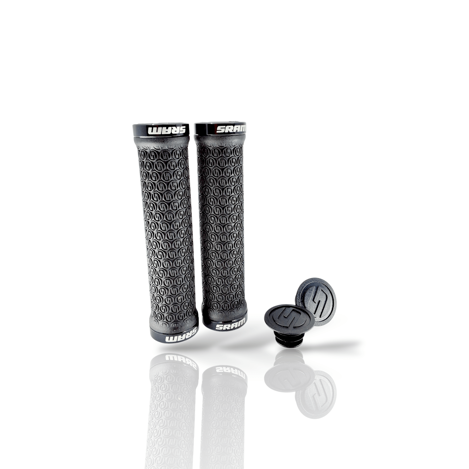 Sram Locking Grips W/ 2 Clamps & End Plugs Black: