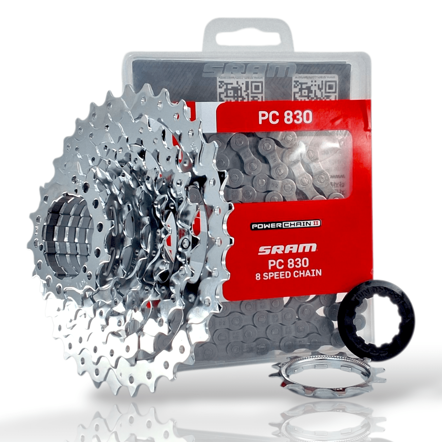 Sram Powerpack Pg-730 Cassette/PC-830 Chain 7 Speed 12-32T Works - 7 speed - Grey