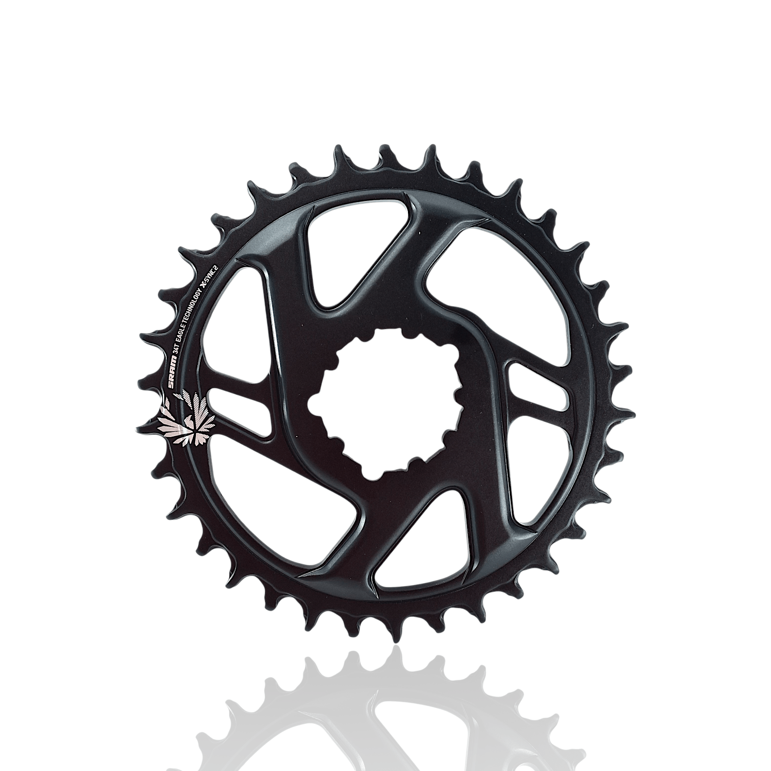 Sram Chain Ring X-Sync 2 Direct Mount 3Mm Offset Boost Cold Forged Aluminum: Black