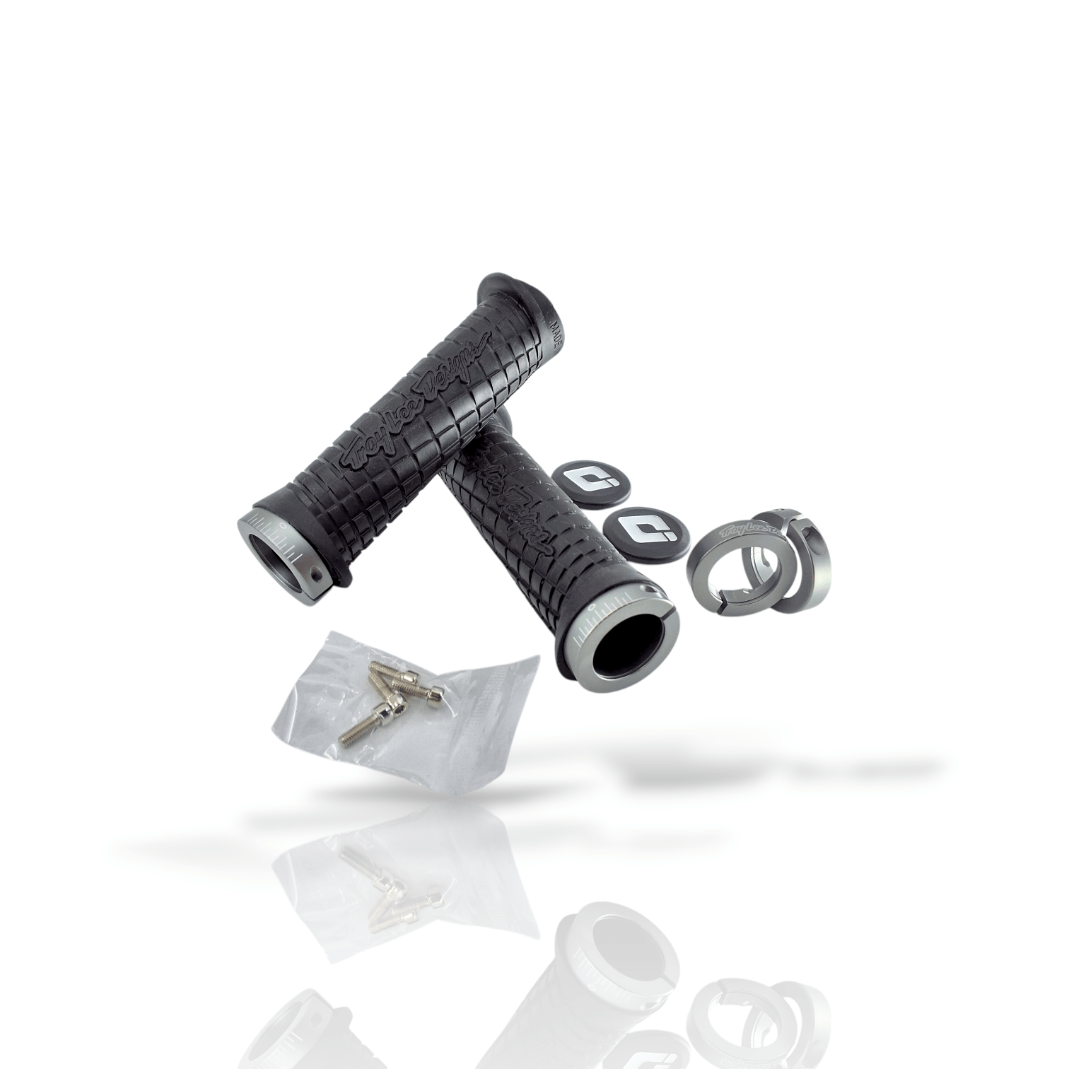 ODI Troy Lee Designs Lock On Grips 130mm - Black / Grey