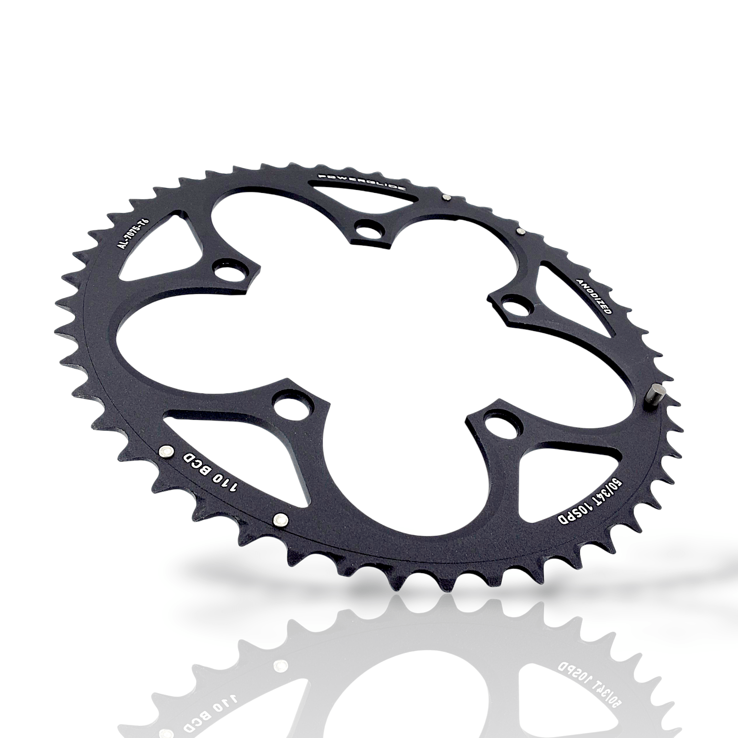 Sram Spare - Chain Ring Road 50T 110 B V2 Aluminium 4Mm Black (50-34): Black 50T