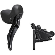 Shimano GRX GRX ST-RX400/BR-RX410 bled hydraulic STI set; flat mount calliper; RH front