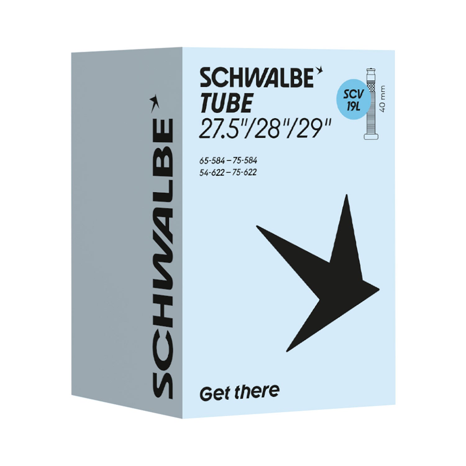 Schwalbe SCV19 27.5/28/29" Clik Valve Tubes - L27/5-29 - Black Short Valve,Presta,Long Valve