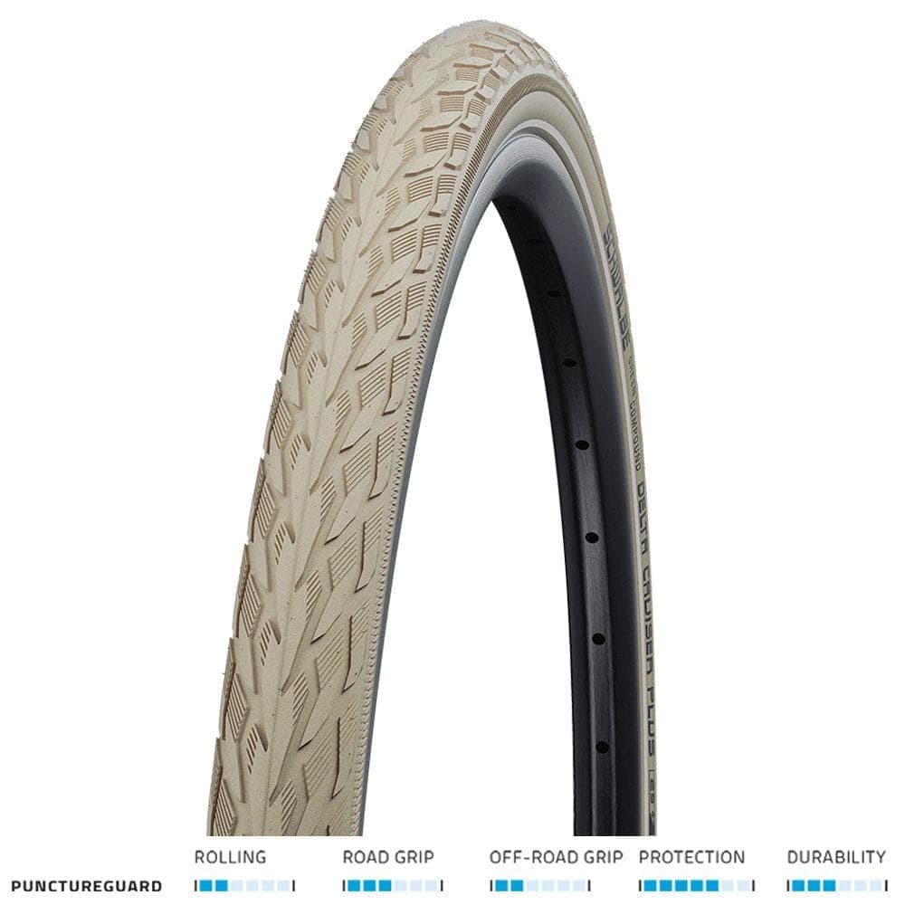 Schwalbe Delta Cruiser Plus P/Guard Cream/Refl