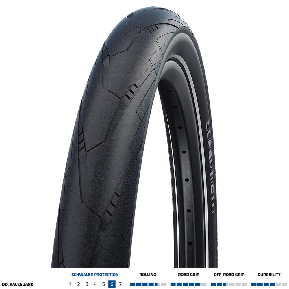 Schwalbe Super Moto Perf RaceGuard 28" x 2.40" Blk/Refl