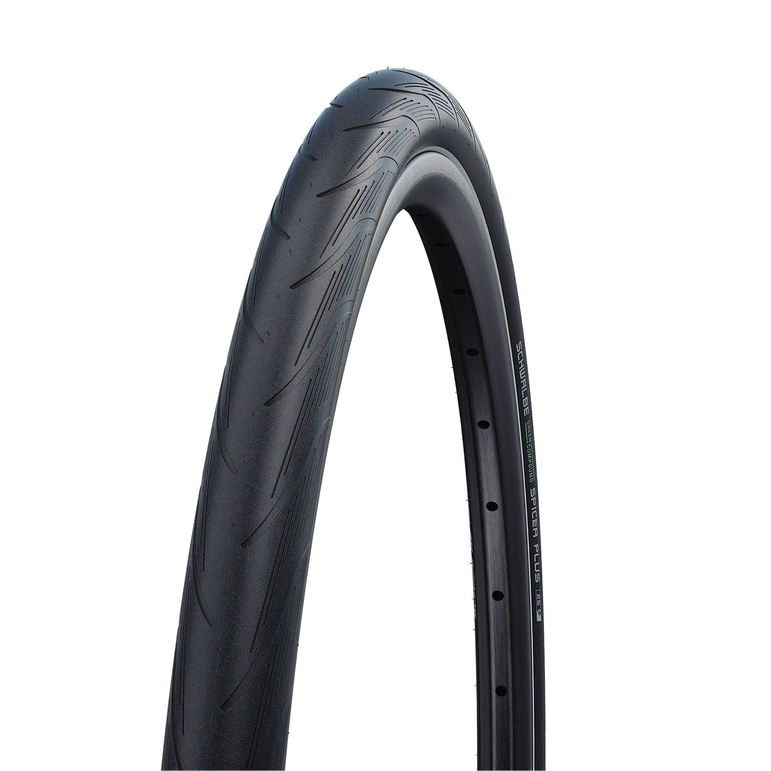 Schwalbe Spicer Plus Punctureguard - 700c - Black-Reflective Non Folding
