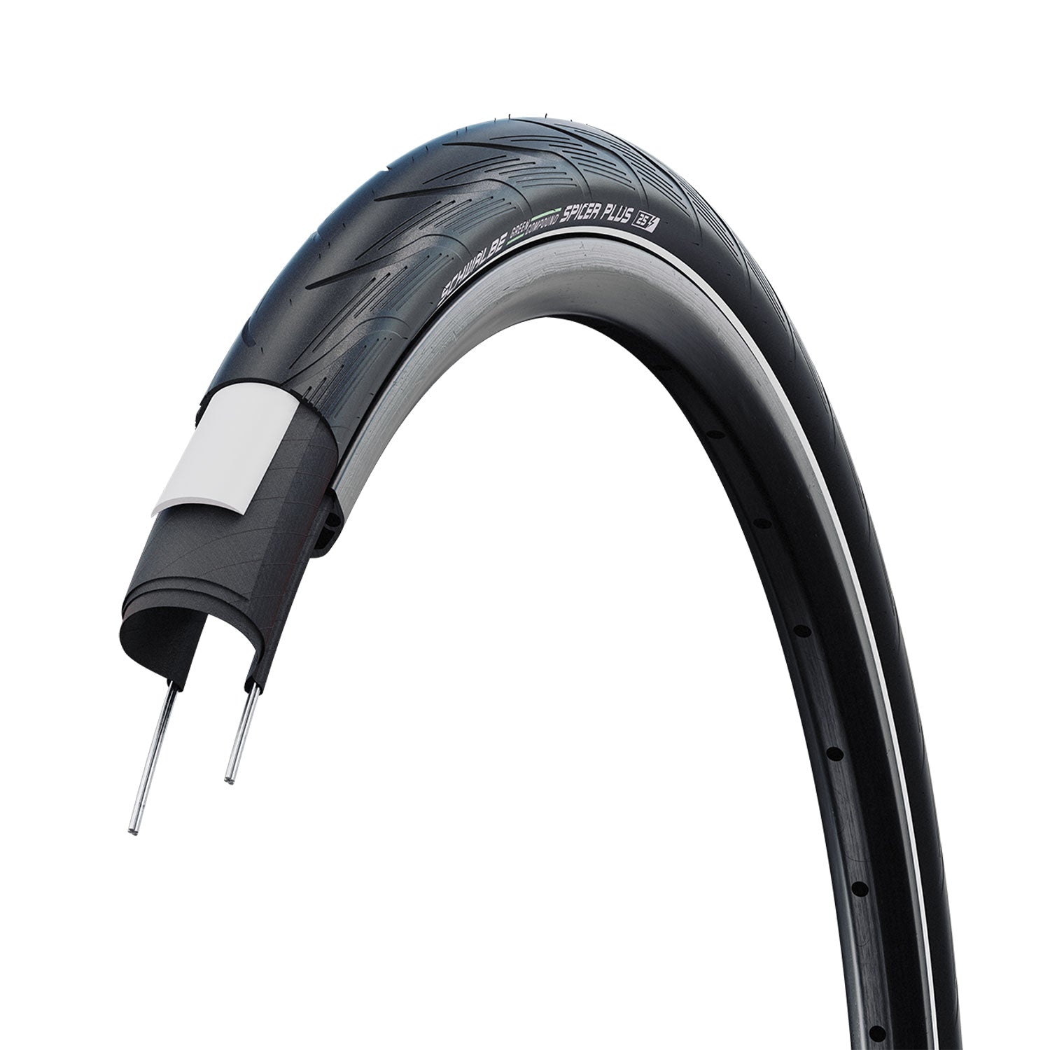 Schwalbe Spicer Plus Punctureguard - 700c - Black-Reflective Non Folding