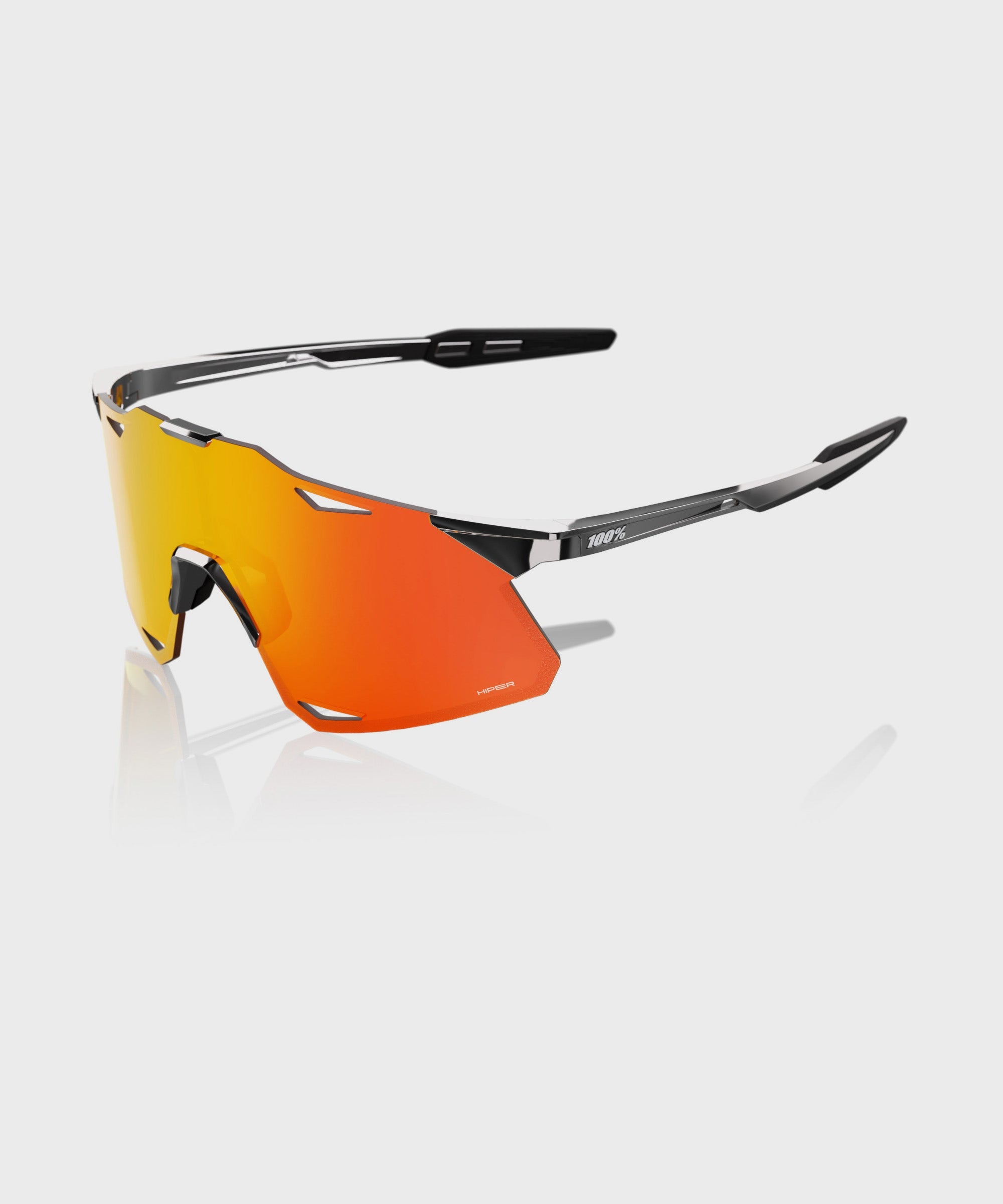 100% Hypercraft Glasses - Black Chrome / HiPER Red Mirror Lens
