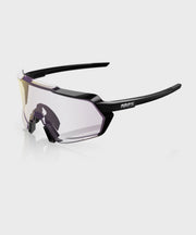 100% Korbin Glasses - Gloss Black / Purple Mirror Photochromic Lens