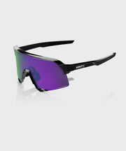 100% S3 Glasses - Polished Black / HiPER Lavender Mirror Polarized Lens