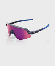 100% Slendale SL Glasses - Satin Storm Metallic / Purple Mirror Lens