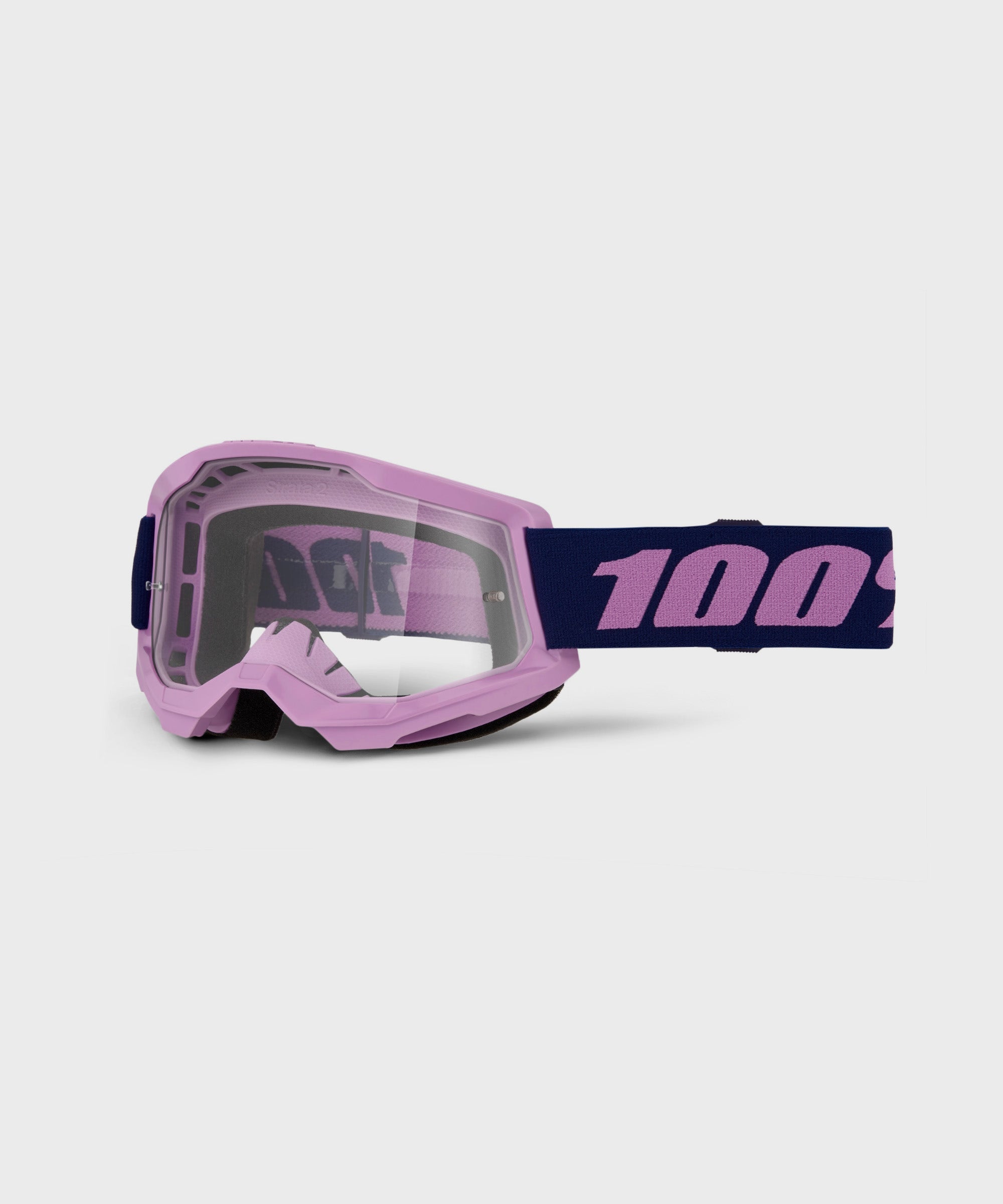 100% Strata 2 Goggle Purple / Clear Lens