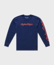 Troy Lee Designs Signature Long Sleeve T-Shirt - Navy - XL