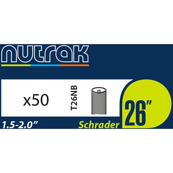 Nutrak 20 x 1.75 - 2.125 inch Schrader inner tube (box of 50)