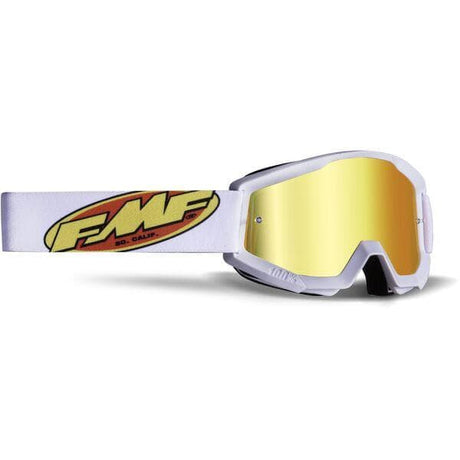 FMF Goggles POWERCORE YOUTH Goggle White Mirror Red Lens
