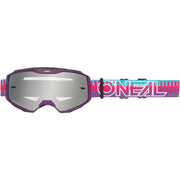 Oneal B-10 Goggle STRIPED pink/purple - clear