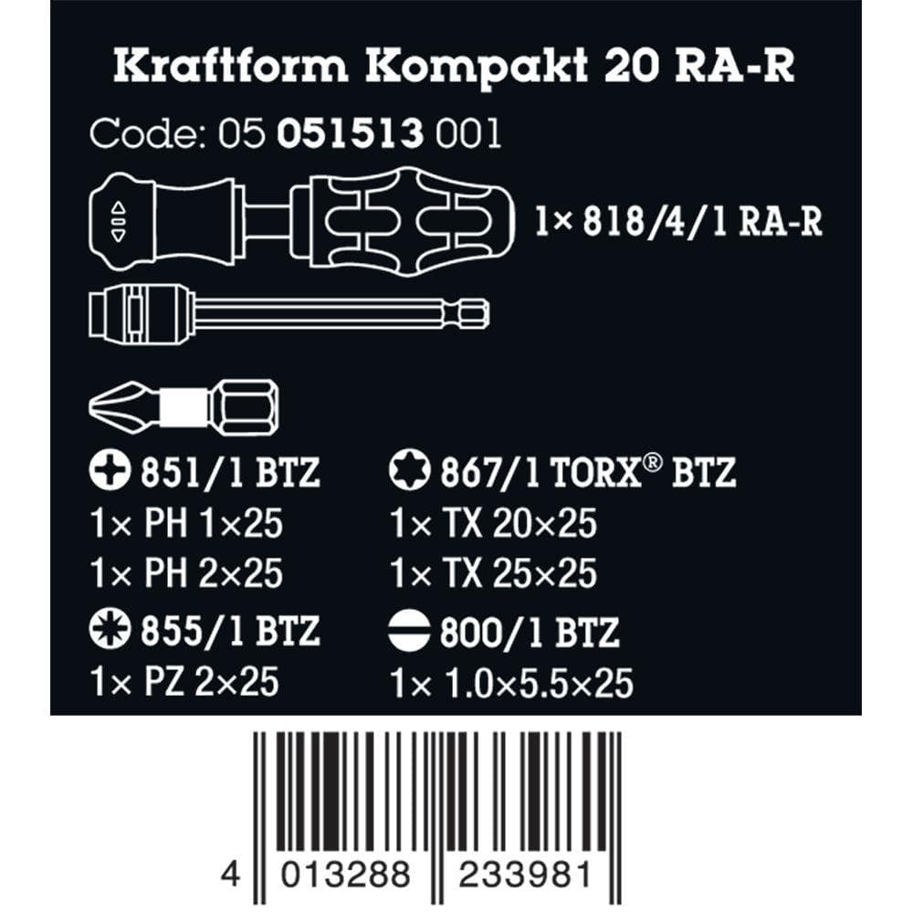 Wera Tools Kraftform Kompakt 20 Rachet -R