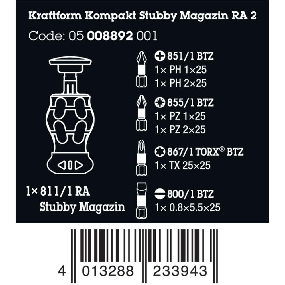 Wera Tools Kraftform Kompakt Stubby Magazine Rachet 2