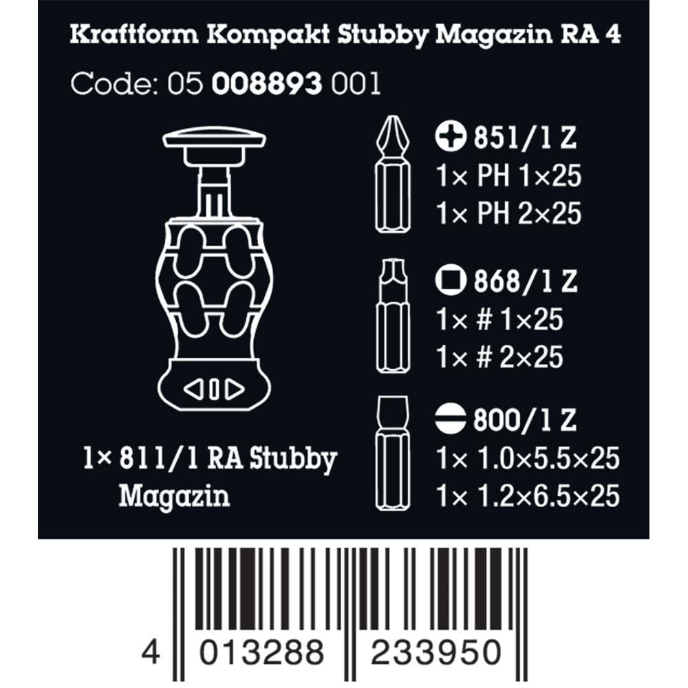 Wera Tools Kraftform Kompakt Stubby Magazine Rachet 4