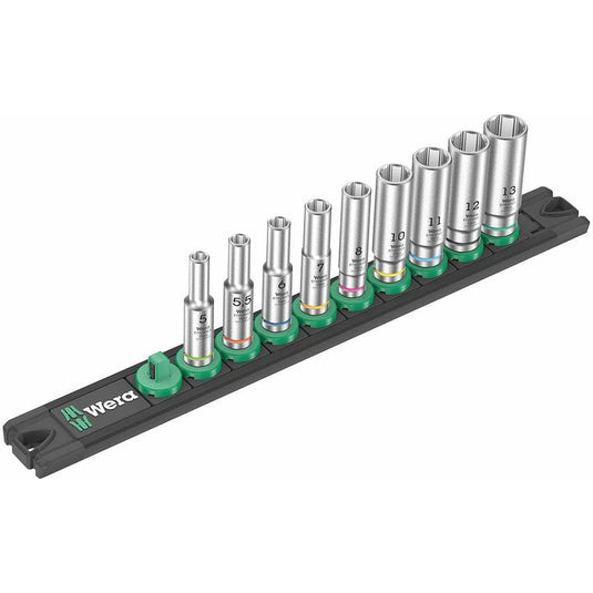 Wera Tools Magnetic Socket Rail B Deep 8790 3/8 9pc