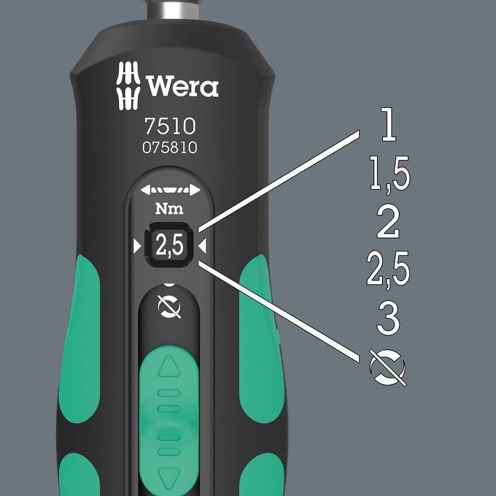 Wera Tools 7510 Kraftform Safe Torque Speed Screwdriver 1-3nm