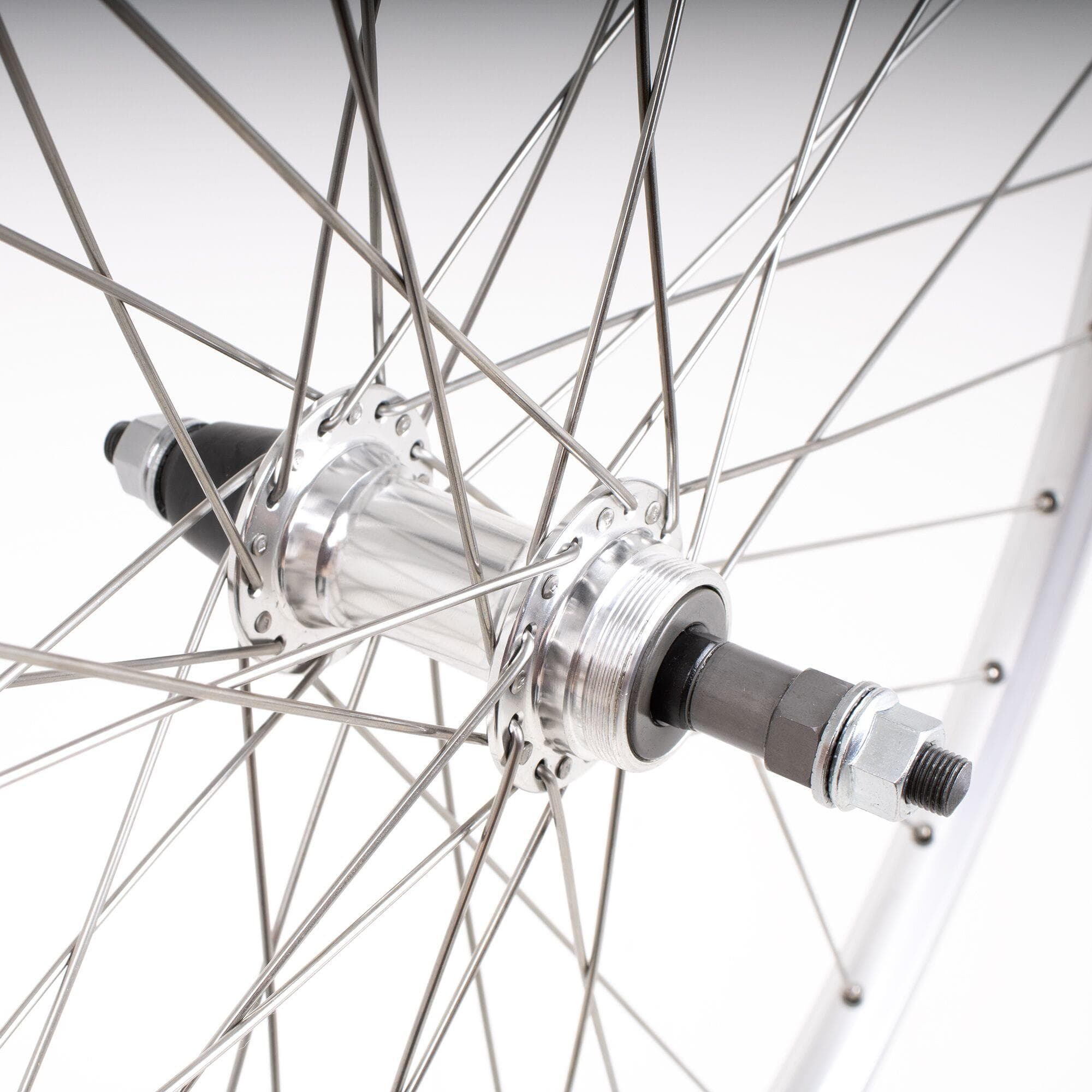 M Part Wheels Hybrid Rear Solid Axle Screw On Wheel silver 700c