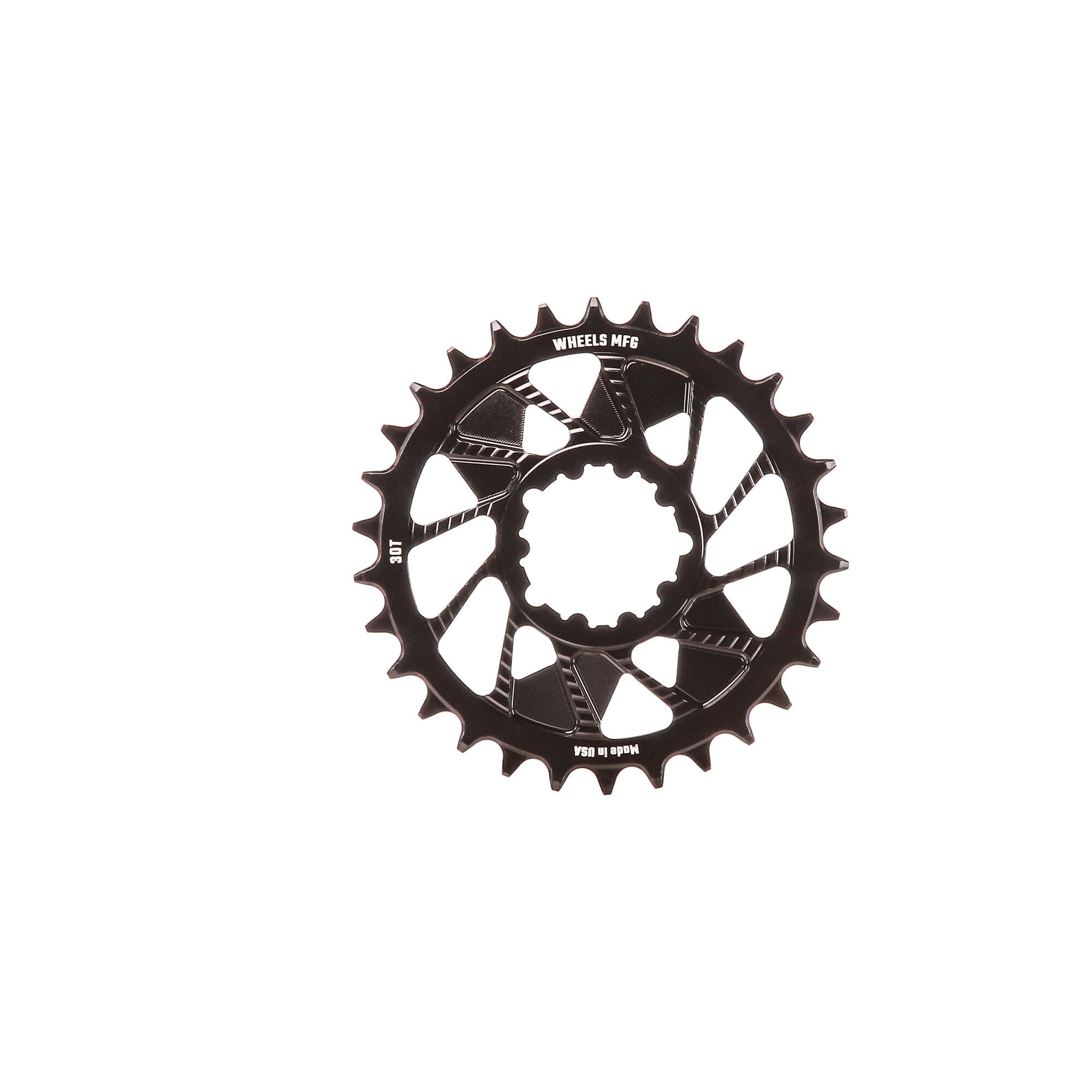 Wheels Manufacturing Black; Chainring 30T; Shimano Direct Mount; 1.5mm Outboard; HG+ Chain