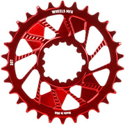 Wheels Manufacturing Red; Chainring 30T; Shimano Direct Mount; 1.5mm Inboard; HG+ Chain
