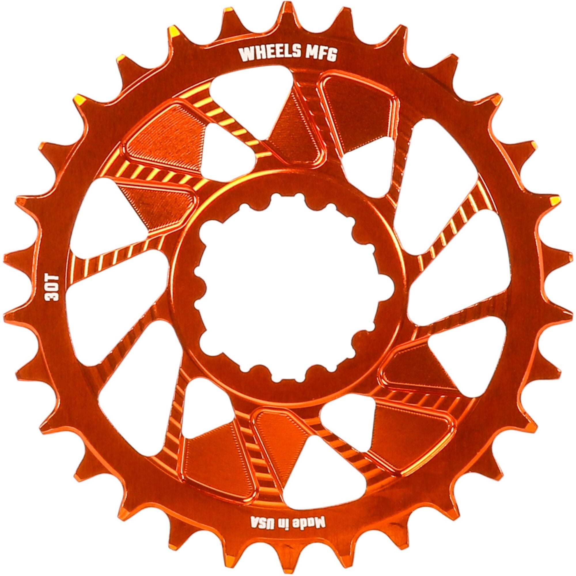 Wheels Manufacturing Orange; Chainring 30T; Shimano Direct Mount; 1.5mm Inboard; HG+ Chain