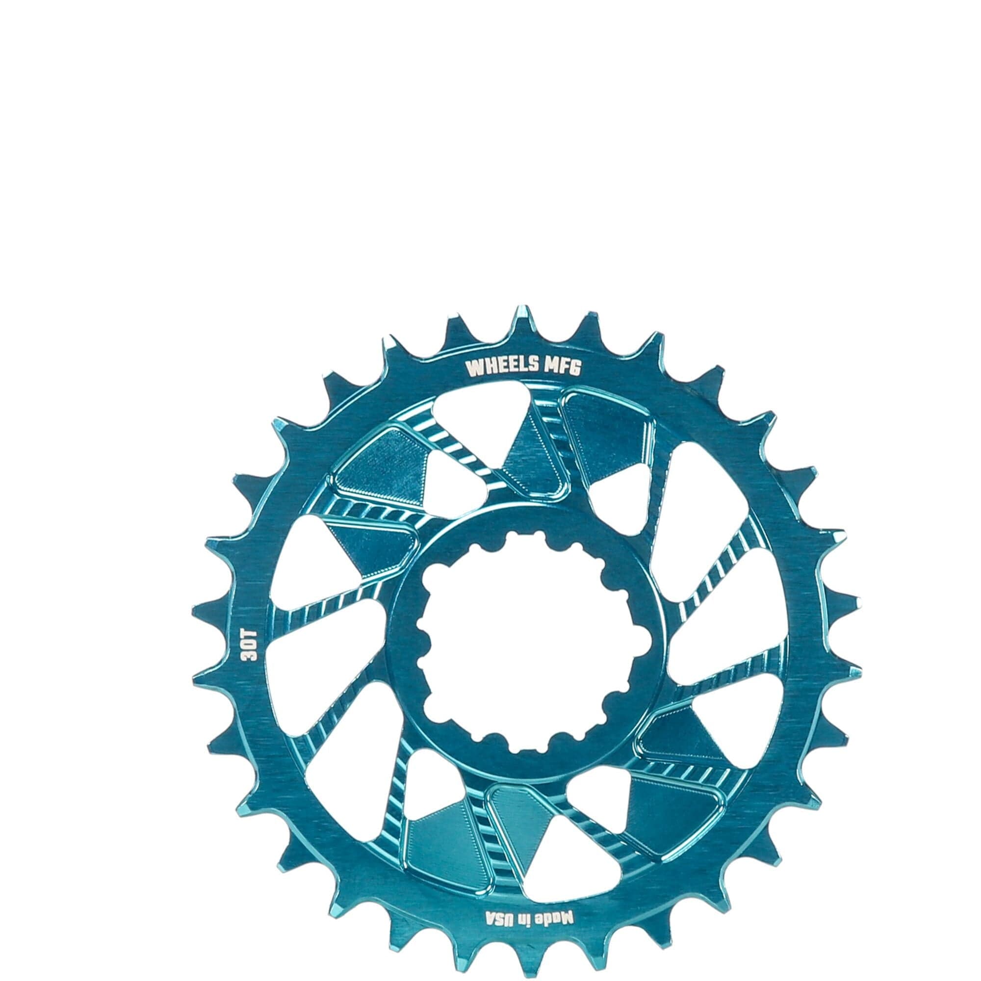 Wheels Manufacturing Teal; Chainring 30T; SRAM 3-Bolt; 3mm; Hyperglide+ Chain