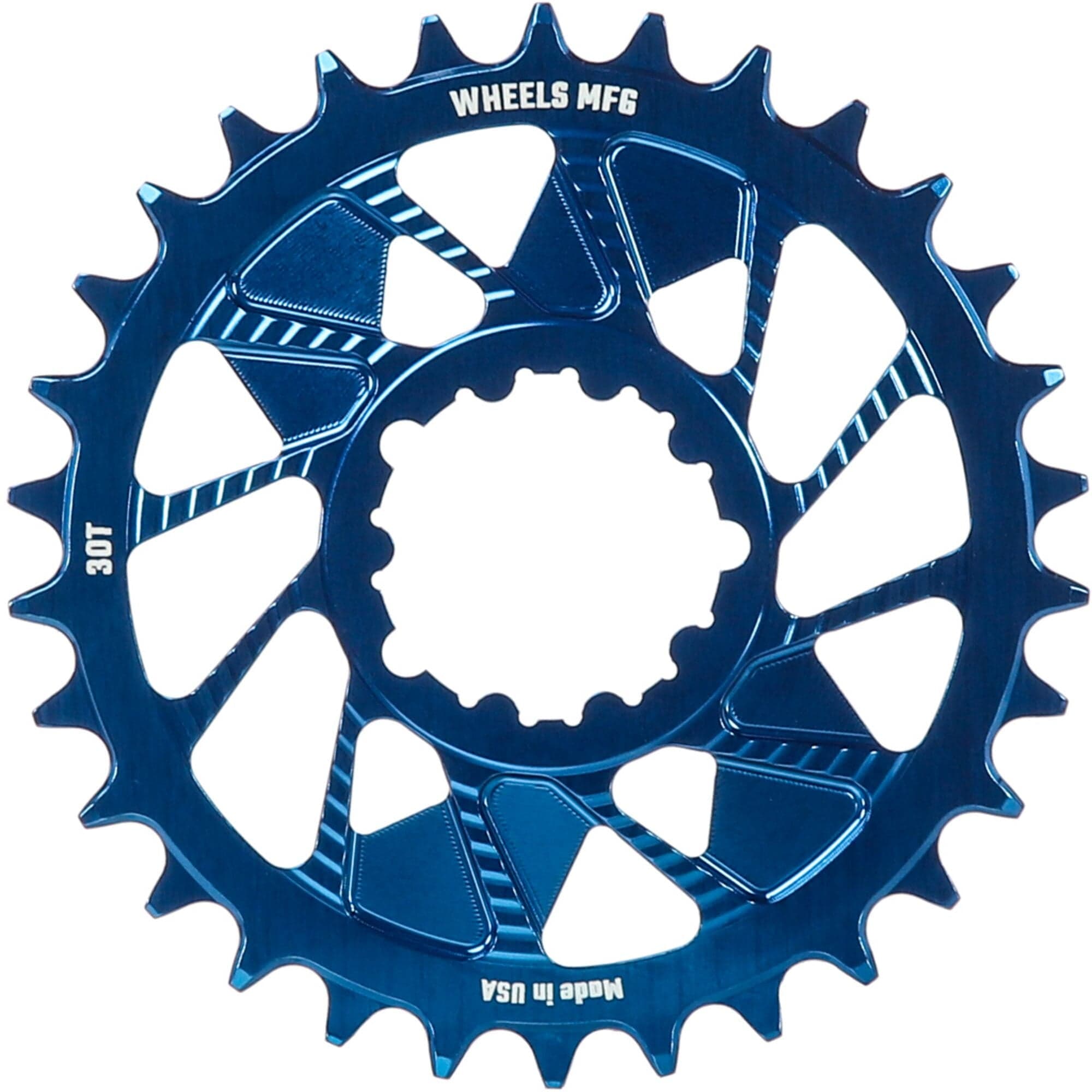 Wheels Manufacturing Blue; Chainring 30T; SRAM 3-Bolt; 3mm; Hyperglide+ Chain
